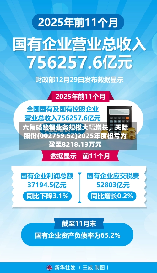 六氟磷酸锂业务规模大幅增长	，天际股份(002759.SZ)2025年度扭亏为盈至8218.13万元-第2张图片
