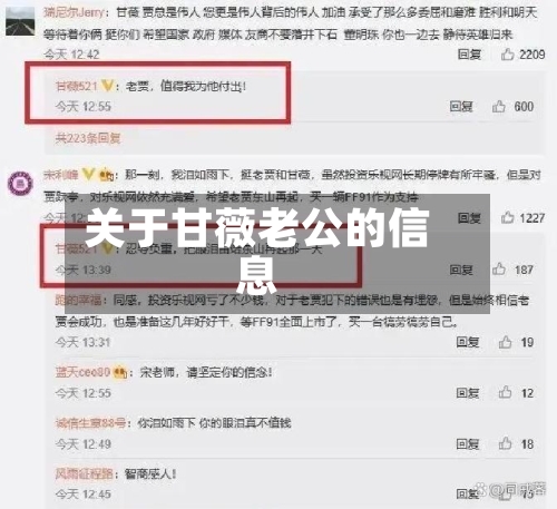关于甘薇老公的信息-第1张图片