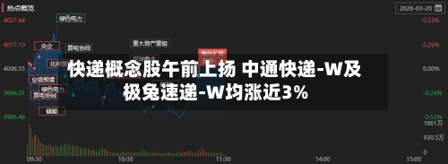 快递概念股午前上扬 中通快递-W及极兔速递-W均涨近3%-第2张图片