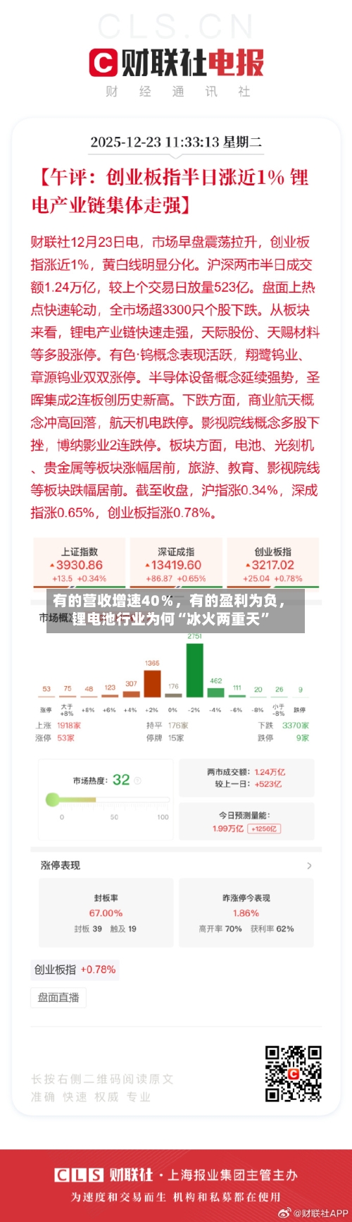 有的营收增速40％，有的盈利为负，锂电池行业为何“冰火两重天	”-第2张图片
