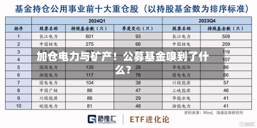加仓电力与矿产！公募基金嗅到了什么？-第2张图片