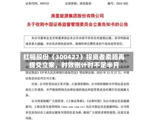 红相股份（300427）投资者索赔再提交立案	，时效倒计时不足半月-第2张图片