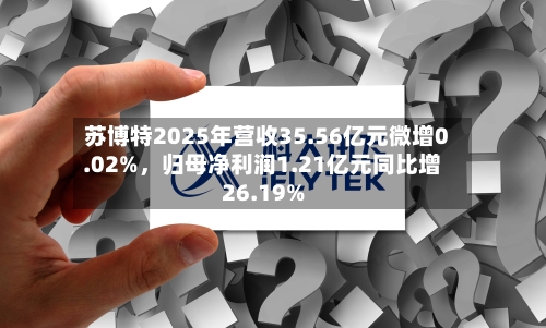 苏博特2025年营收35.56亿元微增0.02%，归母净利润1.21亿元同比增26.19%-第1张图片