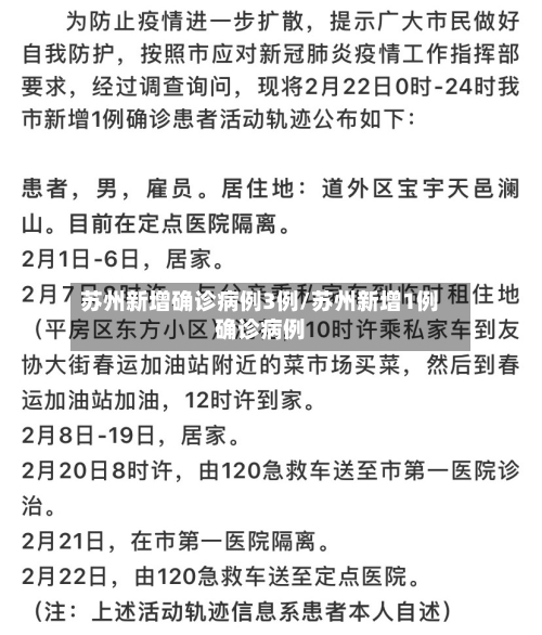 苏州新增确诊病例3例/苏州新增1例确诊病例-第1张图片