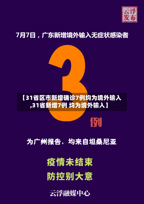 【31省区市新增确诊7例均为境外输入,31省新增7例 均为境外输入】-第1张图片