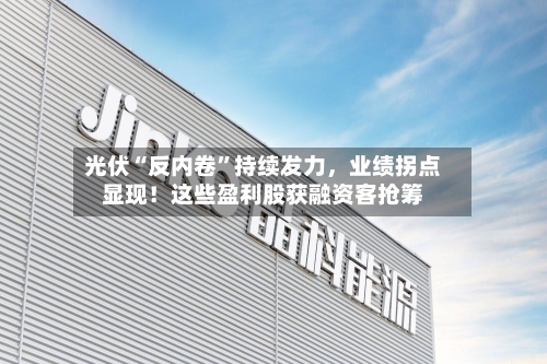光伏“反内卷”持续发力，业绩拐点显现！这些盈利股获融资客抢筹-第2张图片