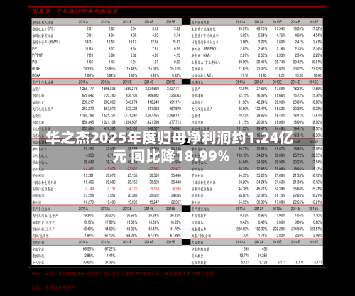 华之杰2025年度归母净利润约1.24亿元 同比降18.99%-第2张图片