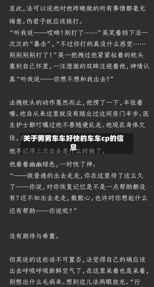 关于男男车车好快的车车cp的信息-第1张图片