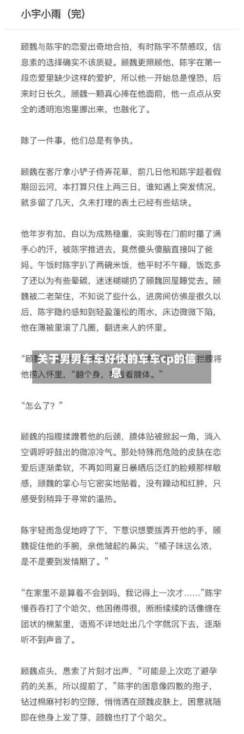 关于男男车车好快的车车cp的信息-第2张图片