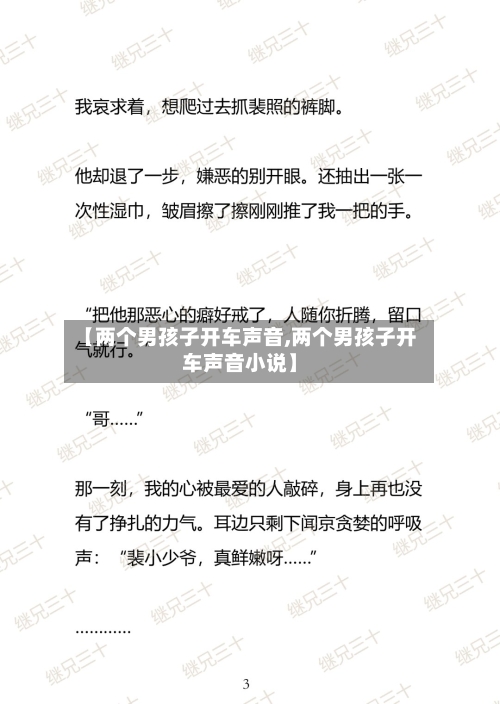 【两个男孩子开车声音,两个男孩子开车声音小说】-第3张图片
